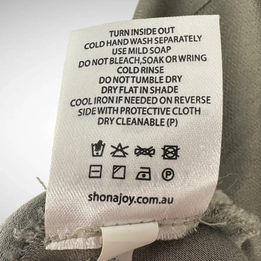 Shona Joy La Lune Cowl Tie‎ Back Midi Slip Dress Size US 10 AUS 14 Sage Green